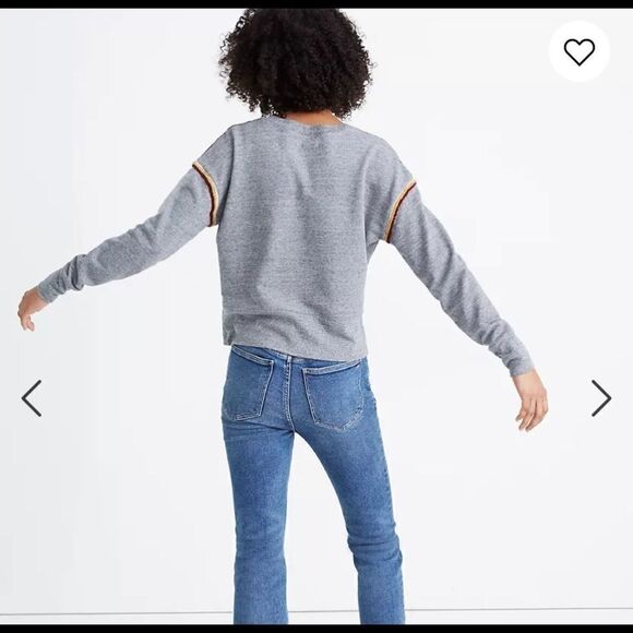 Miles by Madewell Embroidered-Trim Crop Sweatshirt C23 - Picture 3 of 9